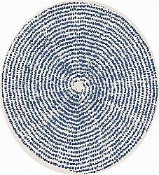Rund matta - Brussels Swirl (blå)