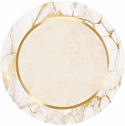 Rund matta - Cerasia (beige/vit/guld)