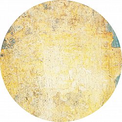 Rundt teppe - Palau (gull/beige/blå)