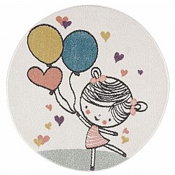 Barnmatta - Balloon Girl Rund (multi)