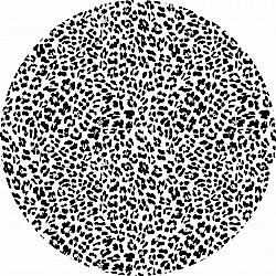 Rund matta - Leopard (svart/vit)