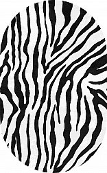 Oval matta - Zebra (svart/vit)