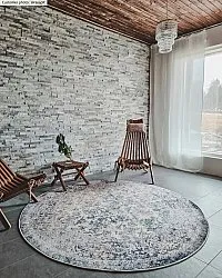 Rund matta - Denizli (blå)