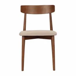Stol - Ystad (valnöt/beige) - 2 st