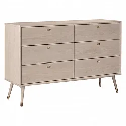 Byrå - Prime - 6 lådor (vit ek)
