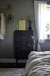 Byrå - Prime - 5 lådor (valnöt/mässing)