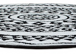 Runda mattor - Aztek (svart/vit)