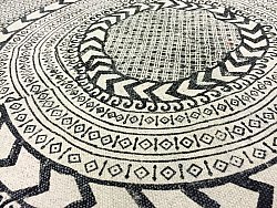 Runda mattor - Marrakech (rund) (svart/vit/grå)
