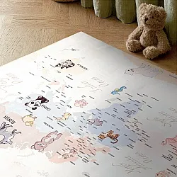 Barnmatta - Animal Map (beige)