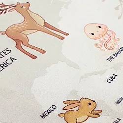 Barnmatta - Animal Map (beige)