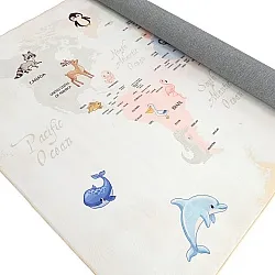 Barnmatta - Animal Map (beige)