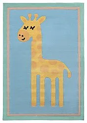 Barnmatta - Giraffe Hand Tufted Wool Premium (ljusblå/multi)