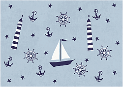 Barnmatta - Sailing Ship (blå)
