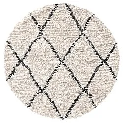 Rund matta - Alcott Natural Cotton Shaggy (svart/vit)