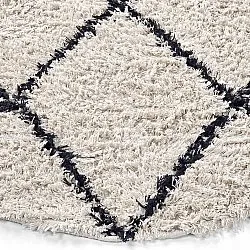 Rund matta - Alcott Natural Cotton Shaggy (svart/vit)