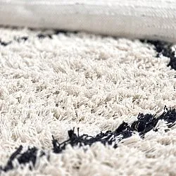 Rund matta - Alcott Natural Cotton Shaggy (svart/vit)