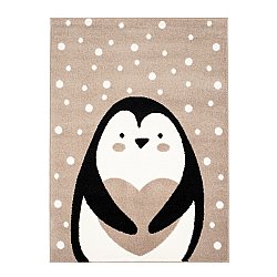 barnmatta rea barnmattan matta till för i barnrum för pojke tjej Bubble Penguin beige Pingvin