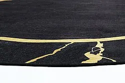 Rund matta - Cerasia (svart/guld)