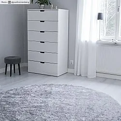 Runda mattor - Cosy (silver)