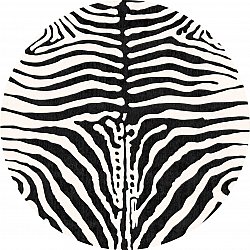 Rund matta - Zebra (svart/vit)