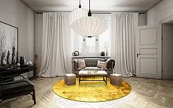Rund matta - Salitto (guld)