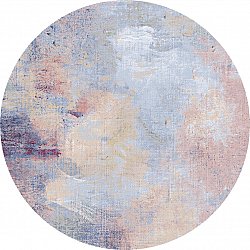 Rund matta - Mogoro (ljusblå)