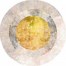 Rund matta - Budoni (grå/beige/gul)