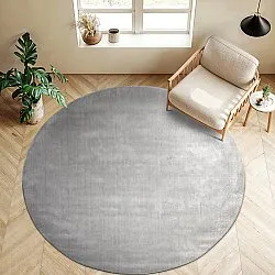 Rund matta - Recycled PET with viscose look (grå)