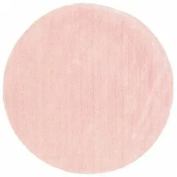Rund matta - Recycled PET with viscose look (rosa)