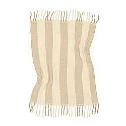 Filtar - Pläd i ullmix - Beatriz Stripe (beige/vit)