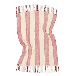 Filtar - Pläd i ullmix - Beatriz Stripe (röd/vit)