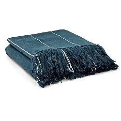 Filtar - Bomullspläd - Martina Stripe (blå/vit)