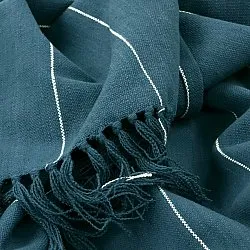Filtar - Bomullspläd - Martina Stripe (blå/vit)
