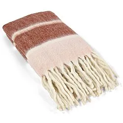 Filtar - Pläd i ullmix - Charlotte (rosa)