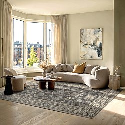 Flatvävd matta - Zuleina (mörkgrå)