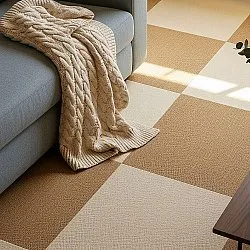 Heltäckningsmatta - Almeria Textilplattor 24-pack (beige)