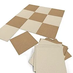 Heltäckningsmatta - Almeria Textilplattor 24-pack (beige)