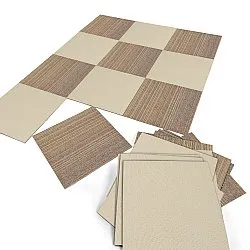 Heltäckningsmatta - Almeria Textilplattor 24-pack (oregelbundet randig brun)