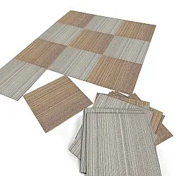 Heltäckningsmatta - Almeria Textilplattor 24-pack (oregelbundet randig brun)