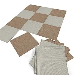 Heltäckningsmatta - Almeria Textilplattor 24-pack (randig brun)