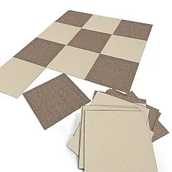 Heltäckningsmatta - Almeria Textilplattor 24-pack (brun)
