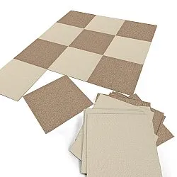Heltäckningsmatta - Almeria Textilplattor 24-pack (cream)