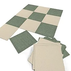 Heltäckningsmatta - Almeria Textilplattor 24-pack (cream)