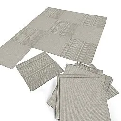 Heltäckningsmatta - Almeria Textilplattor 24-pack (oregelbundet randig grå)