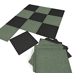 Heltäckningsmatta - Almeria Textilplattor 24-pack (svart)