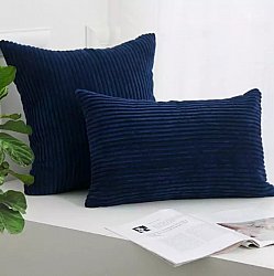 Kuddfodral - Striped Velvet 50 x 50 cm (blå)
