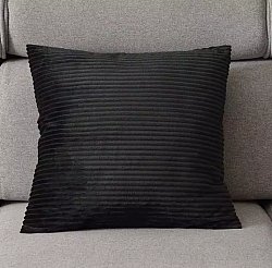 Kuddfodral - Striped Velvet 50 x 50 cm (svart)