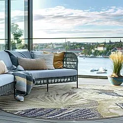 Rund matta - Indoor/Outdoor Havana (mörkblå/multi)