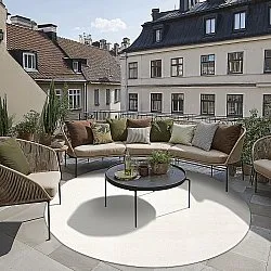 Rund matta - Indoor/Outdoor Baldwin (cream)