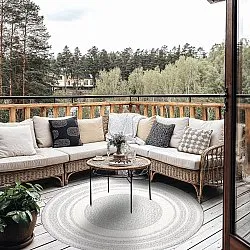 Rund matta - Indoor/Outdoor Angus (grå)